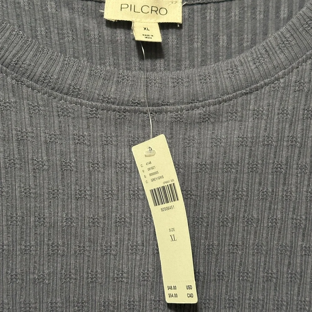 Pilcro Textured Indigo Short Sleeve Tee - Picture 2 of 3